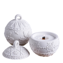 Silikonová forma 7,6 x 6,5 cm Vánoční koule s reliéfem listů a vloček Formička na odlévání vosku, pryskyřice, sádry a svíček 1