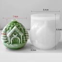 Silikonová forma 8,4 x 8,5 cm Domeček s jehličím a věncem Formička na odlévání vosku, pryskyřice, sádry, mýdla a výrobu svíček 2