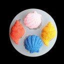 Silikonová forma kulatá 6,4 x 6,4 x 1,2 cm Čtyři tvary mušlí na odlévání pryskyřice mýdla sádry vosku dekorací 4