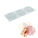 Silikonová forma na dort srdíčkový kruh dekor 125 x 360 mm pružný silikon světle modrá forma na dezerty a zdobení 1