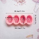 Silikonová forma na odlévání mýdla a svíček Masážní ovál 4 přihrádky 28,6 x 10,7 x 4,3 cm růžová nebo zelená 2