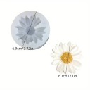 Silikonová formička na mýdlo kulatá průměr 6,9 cm motiv květiny kopretiny pro výrobu mýdla svíček vosků a dekorativních odlitků 1