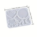 Silikonová formička na pryskyřici 18,2 x 15 cm Forma na odlitky srdce tlapky a kostičky Podložky přívěsky Ruční tvoření 3