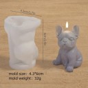 Silikonová formička na svíčku ve tvaru psa buldočka 4,3 x 6 cm Forma na výrobu svíček mýdla čokolády a originálních dekorací 2