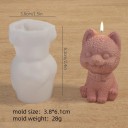 Silikonová formička na svíčku ve tvaru veselé kočky s obojkem 3,8 x 6,1 cm Forma na výrobu svíček mýdla čokolády dekorací 2