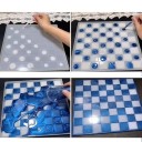 Silikonové formy na pryskyřici šachové figurky a hrací deska 18 x 18 cm kompletní sada pro výrobu šachové hry 2