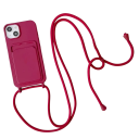 Silikonové pouzdro Crossbody se šňůrkou pro iPhone 17 s přihrádkou na kartu Ochranný obal proti pádu Praktické nošení 9