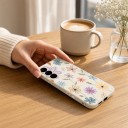 Silikonové pouzdro pro Samsung Galaxy S24+ S motivem kreslených květin Ochrana fotoaparátu Kryt na mobil Květy a lístky 15
