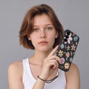 Silikonové pouzdro pro Samsung Galaxy S24 Ultra Se šňůrkou na zápěstí S motivem kreslených květin Ochrana fotoaparátu 4