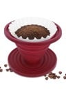 Silikónový kávový filter skládací prekvapkávač 11,4 cm x 9 cm potravinársky silikón červený pour over príprava kávy 1