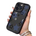 Silikónový kryt na Samsung Galaxy A15 s hviezdami Odolný Vyvýšené okraje Čierny s modrými a bielymi hviezdami Ochrana fotoaparátu Na každý deň 5