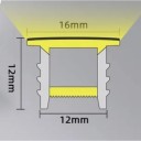 Silikonový LED profil 12 x 12 mm Černý lem 16 mm Délka 1 m Ohebný S difuzorem Zápustná montáž do drážky Pro LED pásek Bez LED pásku 2