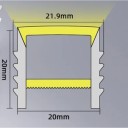 Silikónový LED profil 20 x 20 mm Bez lemu Dĺžka 1 m Ohybný S difuzorom Biely Zápustná montáž do drážky Pre LED pásik Bez LED pásku 2
