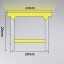 Silikonový LED profil 20 x 20 mm Bílý lem 24 mm Délka 1 m Ohebný S difuzorem Zápustná montáž do drážky Pro LED pásek Bez LED pásku 2
