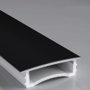 Silikónový LED profil 30 x 10 mm Čierny lem 34 mm Dĺžka 1 m Ohybný S difuzorom Zápustná montáž do drážky Pre LED pásik Bez LED pásika 1