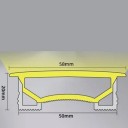 Silikónový LED profil 50 x 20 mm Biele lemovanie 58 mm Dĺžka 1 m Ohybný S difuzorom Zápustná montáž do drážky Pre LED pásku Bez LED pásku 2