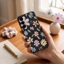 Silikónový obal s poutkom na ruku Samsung Galaxy A16 Potlač farebných kvetov Odolný Tenké steny Zvýšené lemy fotoaparátu 1,5 mm Nápis Flower 5