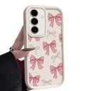 Silikónový ochranný kryt na Samsung Galaxy A56 s potlačou mašlí a tenkých očiek Vyvýšená obruba fotoaparátu Zvýšený predný okraj Pružný obal 9