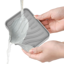 Silikonový odtokový tácek na mýdlo 10x12 cm Samoodvodňovací protiskluzový tác Umyvadlový držák proti hromadění vody Koupelnové doplňky 5