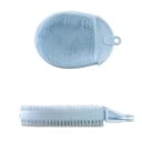 Silikonowa szczotka do naczyń i warzyw z gęstym włosiem Elastyczny płaski kształt do dłoni Oczko do zawieszenia 15,1 x 10,4 x 2,5 cm 8