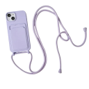 Silikonowe etui Crossbody ze sznurkiem dla iPhone 17 z kieszonką na kartę Ochronne etui przeciw upadkom Praktyczne noszenie 8