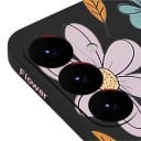 Silikonowy etui z paskiem na nadgarstek Samsung Galaxy A55 Kwiatowy nadruk Wytrzymały Cienkie wykonanie Podwyższony rant obiektywów 1,5 mm 3