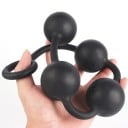 Silikonowy korek analny rozmiar L 5 cm z okrągłym uchwytem ergonomiczny kształt miękki elastyczny materiał łatwe czyszczenie specjalne żele 1
