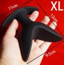 Silikonowy korek analny rozmiar XL w kształcie otwartego dzioba z uchwytem do kotwiczenia, ergonomiczny kształt, miękki elastyczny materiał, dyskretne 6