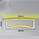 Silikonowy profil LED 30 x 10 mm Czarny rant 34 mm Długość 1 m Elastyczny Z dyfuzorem Montaż wpuszczany w rowek Do taśmy LED Bez taśmy LED 2