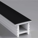 Silikonprofil LED 12 x 12 mm Schwarzer Rand 16 mm Länge 1 m Flexibel Mit Diffusor Einbauinstallation in Nut Für LED Streifen Ohne LED Streifen 1