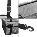 Silla de auto para perro pequeño Caja plegable para coche con sujeción en el reposacabezas Cinturón de seguridad con mosquetón Tela Oxford 40 x 30 x 4