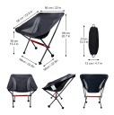 Silla de camping cuadrada plegable para exteriores 68 x 56 x 58 cm Altura del asiento 39 cm Capacidad de carga 150 kg Silla ligera y portátil de tela 2