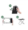 Silla de camping plegable exterior 26 x 24 x 22 cm Silla mini portátil con funda de tela 25 x 15 cm Silla de aleación de aluminio 4