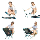 Silla de camping plegable ligera 65 x 60 x 54 cm Altura del asiento 35 cm Estructura de aluminio Tela Oxford con malla Silla portátil 8
