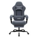 Silla de juego con reposapiés y reposacabezas para usuarios de 155-180 cm, silla de oficina giratoria con ruedas, para jugar y trabajar 5