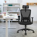 Silla de oficina con malla Capacidad 150 kg Altura 118–126 cm Asiento 54 x 50 cm Altura del asiento 44–52 cm Inclinación 90–130° 4