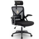 Silla de oficina giratoria Ajustable en altura Reposabrazos Respaldo Cabezal Función de balanceo Asiento 52 x 51 x 7 cm 3