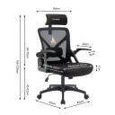 Silla de oficina giratoria Ajustable en altura Reposabrazos Respaldo Cabezal Función de balanceo Asiento 52 x 51 x 7 cm 2