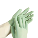 Silné latexové rukavice na mytí nádobí nepromokavé 32 cm protiskluzový úchop gumové rukavice pro úklid domácnosti velikost L 2