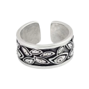 Silver Ring Devil Eyes Adjustable Cuff Zinc Alloy Unisex Design Quality Material Modern Style For Everyday Wear 1