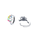 Silver Unicorn Hoop Earrings for Women in 925 Sterling Silver, Ideal Gift for Birthdays, Weddings or Engagements 3