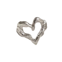 Silver Women's Ring 925 Adjustable Size Abstract Heart Shape Delicate Elegant Jewellery for Everyday Wear and Special Outfits 3