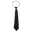 Simple Unisex Black Zip Tie 42 x 8 cm Pre-tied Tie Elegant Tie with Zip Fastening Quick to Put On Tie for Men and Women 1