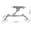 Simulador sexual de metal con 4 ventosas y accesorio de bola rosa Movimiento telescópico 18x3 cm Embalaje discreto 45 mm 2