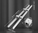 Șine de ghidare liniare SBR12 set 1000 mm 2 șine și 4 blocuri de rulment dimensiuni 1000 x 64 x 29,6 mm argintii pentru alunecare 2