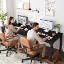 Single-Coloured Office Desk 199 cm Top and Legs in the Same Shade Workstation for Two People on Square Legs Load Capacity up to 90 kg 12