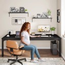 Single-Coloured Office Desk 199 cm Top and Legs in the Same Shade Workstation for Two People on Square Legs Load Capacity up to 90 kg 13