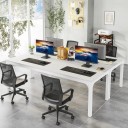 Single-Coloured Office Desk 199 cm Top and Legs in the Same Shade Workstation for Two People on Square Legs Load Capacity up to 90 kg 3