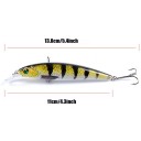Sinkender Wobbler Minnow 11 cm Künstlicher Köder mit 3D-Augen und zwei Drillingen aus ABS Für das Angeln auf Zander, Hecht und Barsch 3