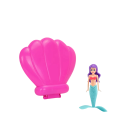 Sirena nella conchiglia 12,5 × 7,5 × 2,8 cm Conchiglia trasparente blu o rosa Giocattolo autoapri per l'acqua Bambola di colore casuale 7